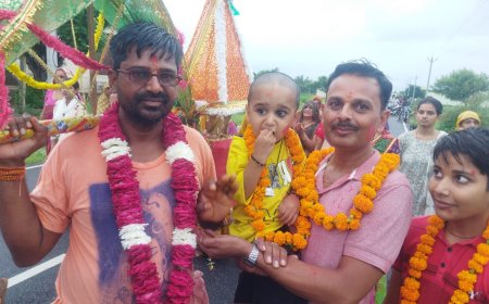 हरिद्वार से जाखल कावड़ लेकर आए शिवभक्तों का किया स्वागत