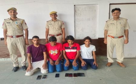 साईबर ठगी के 4 आरोपी गिरफ्तार, कब्जे से 8 मोबाईल फोन व 11 फर्जी सिम कार्ड जब्त