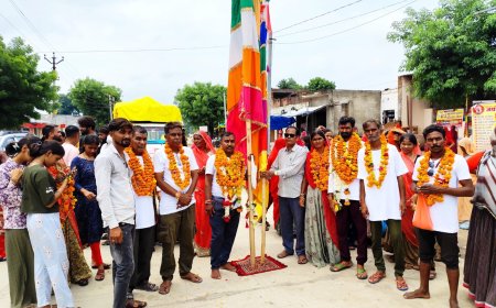 पैदल यात्रियों का जत्था हुआ बाबा रुणिचा धाम रवाना