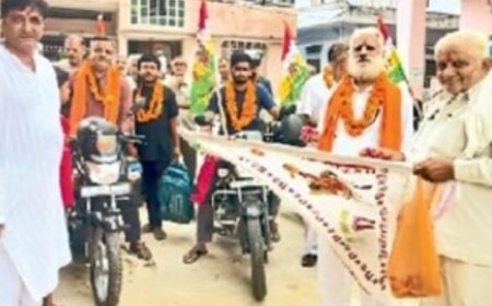 रामदेवरा के लिए पदयात्रियों का दल हुआ रवाना