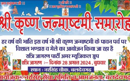 नरसिंह सेवा समिती बल्देवगढ़ के तत्वाधान में भव्य मेले का आयोजन आज