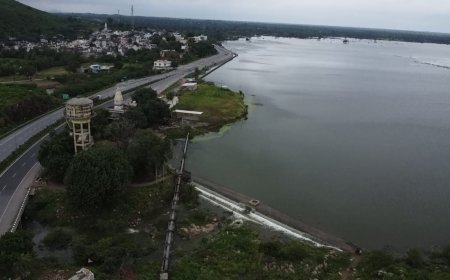 गुरला का 11 फीट क्षमता का रणजीत सागर तालाब ओवरफ्लो