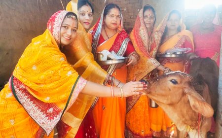 गौ माता की पूजा कर मनाया बच्छ बरस का पर्व