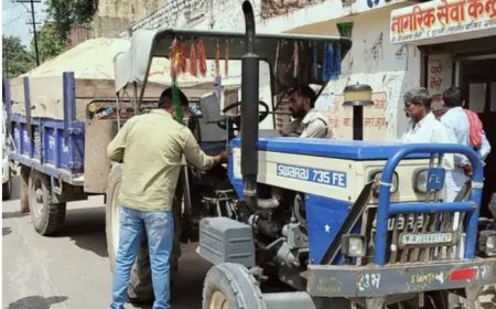 अवैध खनन के खिलाफ खनिज विभाग की कार्यवाही:  बजरी से भरी ट्रैक्टर ट्रॉली को किया जप्त