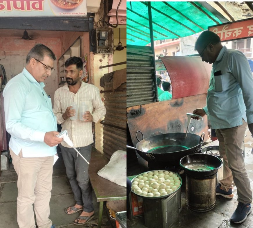 शिवगंज शहर में खाद्य पदार्थ के भरे सैम्पल , जिला कलेक्टर के निर्देशन में कार्यवाही