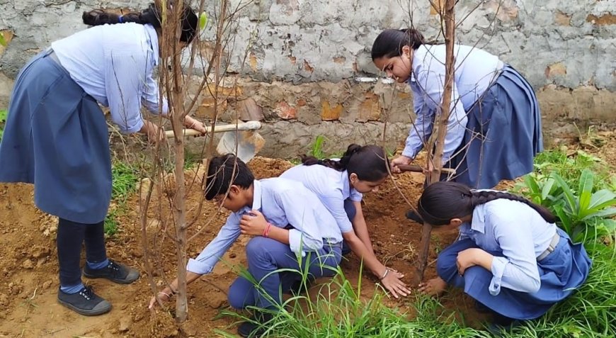 ईपी स्कूल ने मुख्यमंत्री हरियालों राजस्थान कार्यक्रम के तहत किया वृक्षारोपण