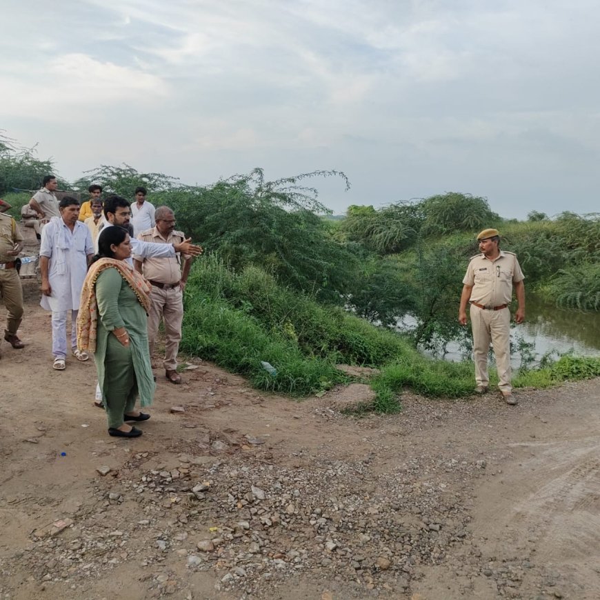 हरियाणा से आया पानी पहाडी की वितरिका टूटी क्षेत्र जलमग्न, गांवो मे मचा हडकंप