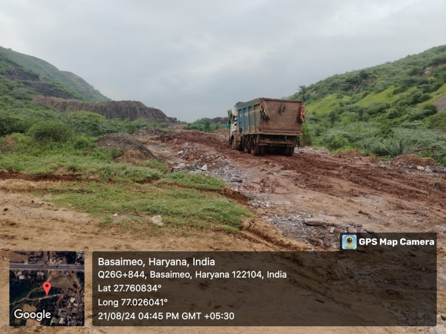 प्रतिबंधित अरावली पर्वत काटकर, नागल खनन जॉन से जोडा रास्ता:   हरियाणा वन अधिकारी ने माफिया पर 99 लाख का लगाया जुर्मना