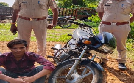 भुसावर पुलिस ने किया बाइक चोर को बाइक सहित गिरफ्तार