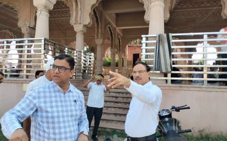 विकास कार्यों के निरीक्षण दौरान बोले - देवस्थान विभाग आयुक्त,  विकास कार्य गुणवत्ता के साथ समय पर करायें पूरा