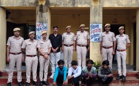 तखतगढ़ पुलिस की बड़ी कार्यवाही, लापोद में दिनदहाड़े हुई  नकबजनी  की वारदात का पर्दाफाश: बावरिया गैंग के चार शातिर बदमाश गिरफ्तार