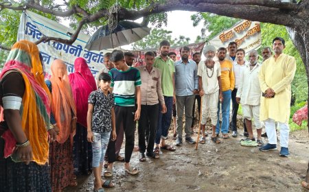 जिंदल के विरोध में जालिया गांव के किसानों का धरना 84 वे दिन भी जारी