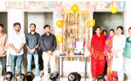 तखतगढ़ महावीर स्कूल में शिक्षकों का सम्मान, बच्चों ने कहा - गुरुजनों की वजह से ही हमें ज्ञान की प्राप्ति होती है