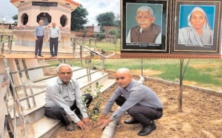भामाशाह पुत्रों ने अपने माता - पिता की याद में राजकीय सैटेलाइट अस्पताल खैरथल में ठंडे पानी की प्याऊ और पार्क बनवाया