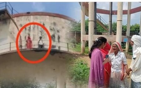 अवैध कब्जा छुड़वाने की मांग को लेकर एक दम्पति आकाशीय पानी की टंकी पर चढ़े