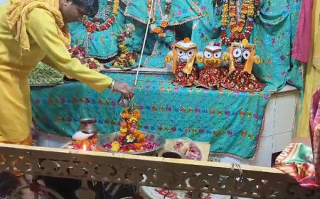 राधा अष्टमी के पवित्र पर्व पर किया राधा रानी का पंचामृत से अभिषेक