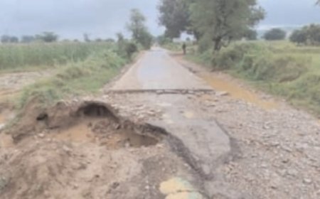 एशिया की सबसे बड़ी सरसों उपज मंडी खैरथल को जाने वाला सड़क मार्ग पूर्ण रुप से कंडम