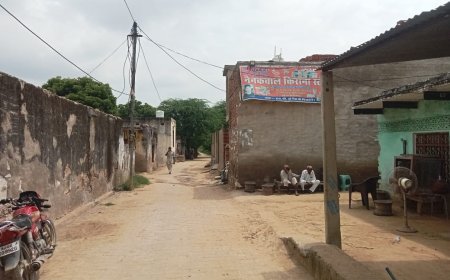 किशनगढ़ बास के अलमदीका गांव में रास्ते पर हुआ अतिक्रमण