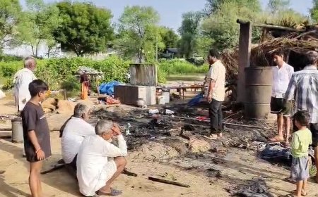 अज्ञात कारणों से झौंपडी में आग लगने से घरेलू सामान हुआ राख