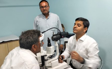 निःशुल्क नेत्र जांच शिविर में 80 नेत्र रोगियों की जांच कर दिया  परामर्श