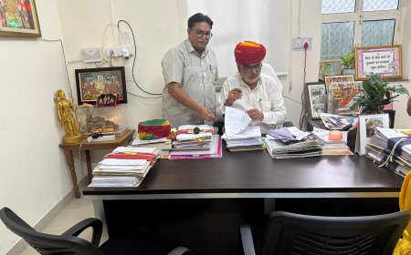 भीण्डर-कानोड़ पालिका में बजट के लिए मंत्री के समक्ष रखी मांग,मंत्री खर्रा से की मुलाकात