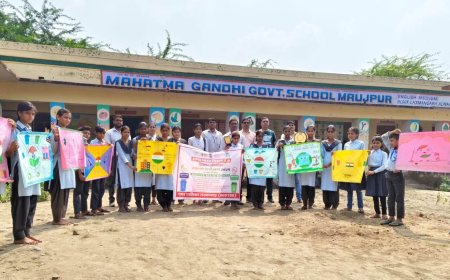 चित्रकला प्रतियोगिता आयोजित कर स्वच्छता का दिया संदेश