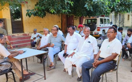 तखतगढ़  थाना क्षेत्र परिसर में  ASI रघुवीर सिंह की अध्यक्षता में सीएलजी सदस्यों की बैठक आयोजित