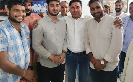 जसाई सरपंच ने  पूर्व विधायक बलजीत यादव का किया भव्य स्वागत