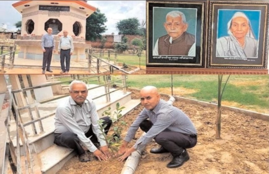 भामाशाह पुत्रों ने अपने माता - पिता की याद में राजकीय सैटेलाइट अस्पताल खैरथल में ठंडे पानी की प्याऊ और पार्क बनवाया