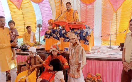 नौगांवा तहसील के राठी बास शिव मंदिर मे चल रही  श्रीमदभागवत कथा हुआ समापन, कल होगा भावी हवन एवं विशाल भंडारा