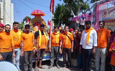 तखतगढ़ राठौड़ परिवार कुलदेवी के दर्शन को गांजे बाजें स्वागत से रवाना हुआ पैदल संघ