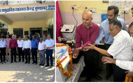 रोटरी क्लब ने मुंडावर अस्पताल को भेंट की सीबीसी मशीन