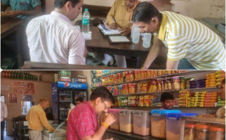 खाद्य सुरक्षा टीम ने विभिन्न दुकानों से लिए खाद्य पदार्थों के जांच नमूने