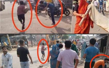 अस्पताल के बाहर स्थित दुकानों पर बिना पुलिस बल के कार्रवाई करने पहुंची निगम की टीम को उल्टे पैर दौड़ाया