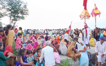 माताजी के नेजे निकाल कर किया ज्वारा विसर्जन