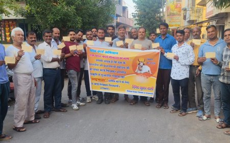 गाय को राष्ट्रमाता घोषित करने  को लेकर एक पोस्टकार्ड गौ माता के नाम अभियान की शुरुवात