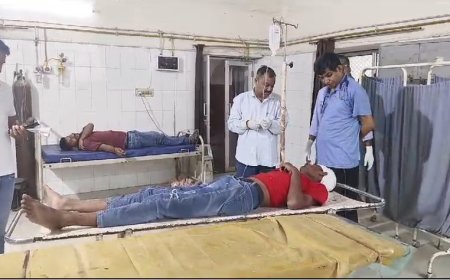 गोठ की चौकी-नीमला सड़क मार्ग के मध्य बाईक फिसलने से दो गंभीर घायल, अलवर रैफर