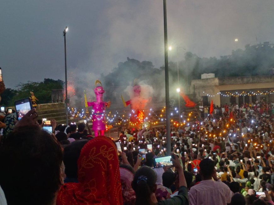 उपनगर पुर में धूमधाम से मनाया दशहरा पर्व, असत्य पर सत्य की विजय के साथ धु धु  कर जले दशानन ओर मेघनाद के पुतले