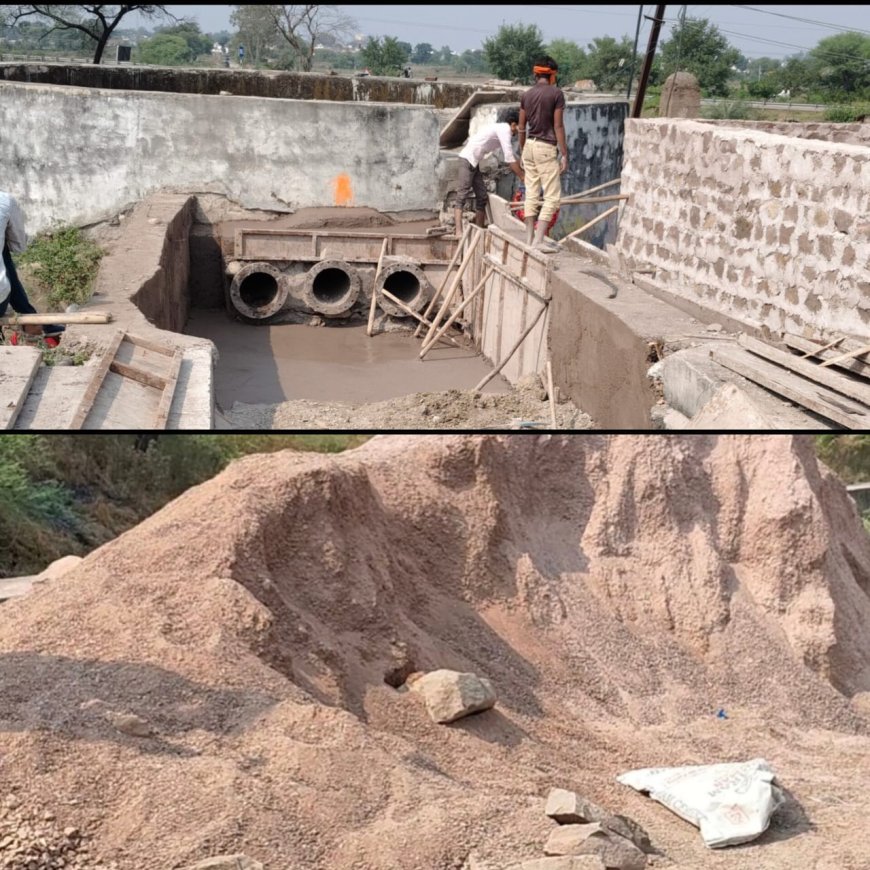 अंता क्षेत्र की ब्रांचो माइनरों के काम में हो रहा घटिया निर्माण सामग्री का उपयोग, विभाग नहीं दे रहा ध्यान