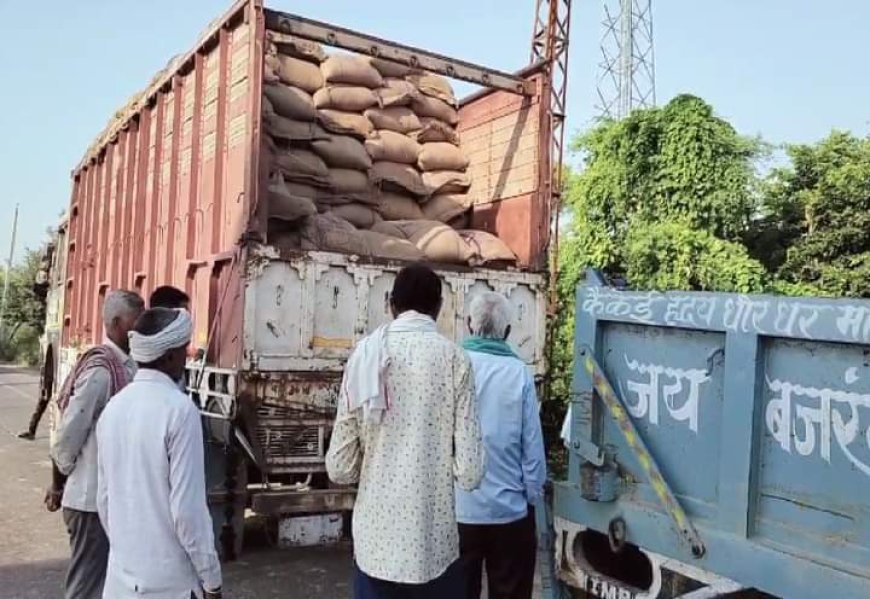 तीन ग्राम पंचायतों में एफ़सीआई के ठेकेदार ने सप्लाई किए भीगे हुए गेहूं,  मचा हड़कंप