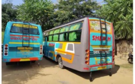 एक ही नंबर की दो प्राइवेट बसें पुलिस ने की जप्त:  पुलिस ने 5 किलोमीटर पीछा कर पकड़ी बस