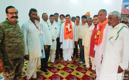 भाजपा नेता सुखवंत सिंह के समर्थन मे नौगावां पहूँचे विधायक रमेश खींची