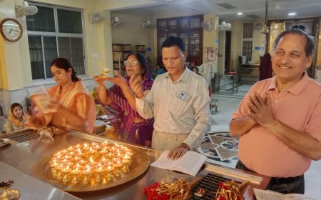 अष्टान्हिका महापर्व में नन्दीश्वर द्वीप के 5616अर्घ्य समर्पित :भक्तामर पाठ व नंदीश्वर भक्ति का हुआ आयोजन