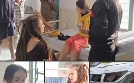 अनियंत्रित होकर विदेशी पर्यटकों की कार पलटने से दो युवती गंभीर रूप से घायल