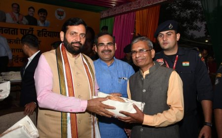 हरियाणा विधानसभा चुनाव में शानदार कार्य के लिए कश्यप हुए सम्मानित