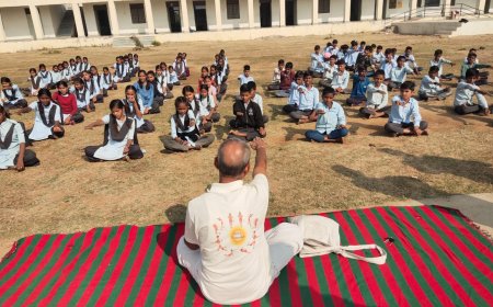 गूंदली में नशा मुक्ति के लिए लगी योग क्लास बच्चों ने ली शपथ