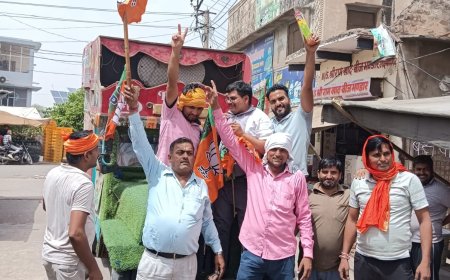 भाजपा की जीत पर बांटे लड्डू खुशियां मनाई