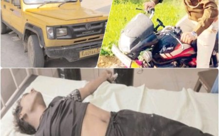 सड़क किनारे खड़े तीन लोगो को स्कूल वैन ने मारी टक्कर  गंभीर घायल अलवर रैफर