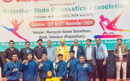 सीनियर जिम्नास्टिक में भीलवाड़ा उपविजेता, जीते रजत व 3 काँस्य