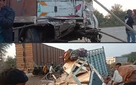 ट्रक और पिकअप की  आमने-सामने की भिड़ंत ,3 गंभीर घायल